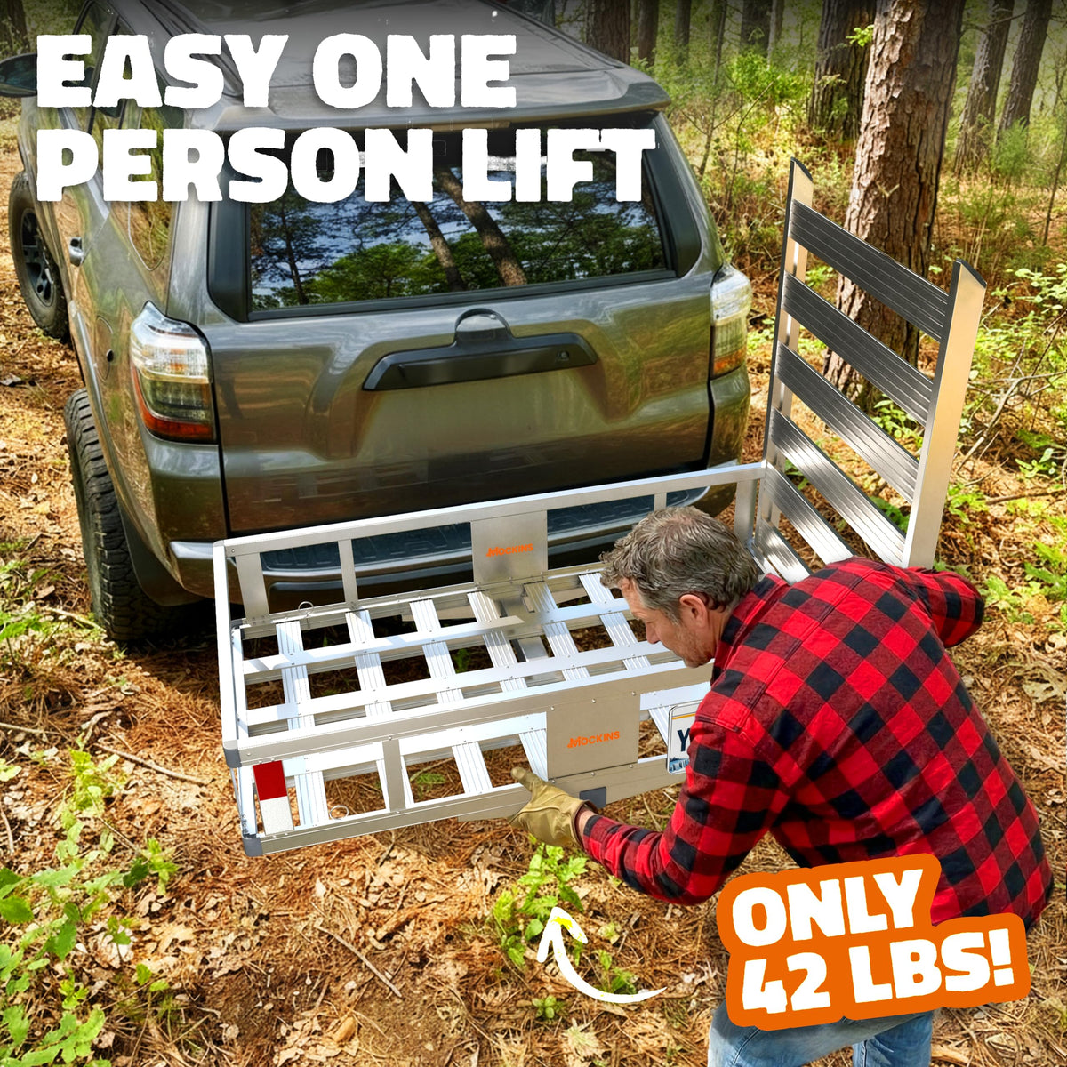 Aluminum Trailer Hitch Cargo Carrier with Ramp Y8433