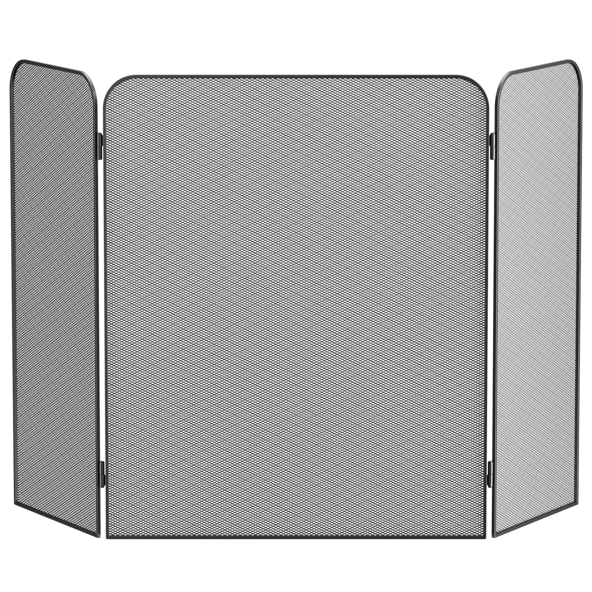 Iron 3-Panel Fireplace Screen Spark Guard C4125
