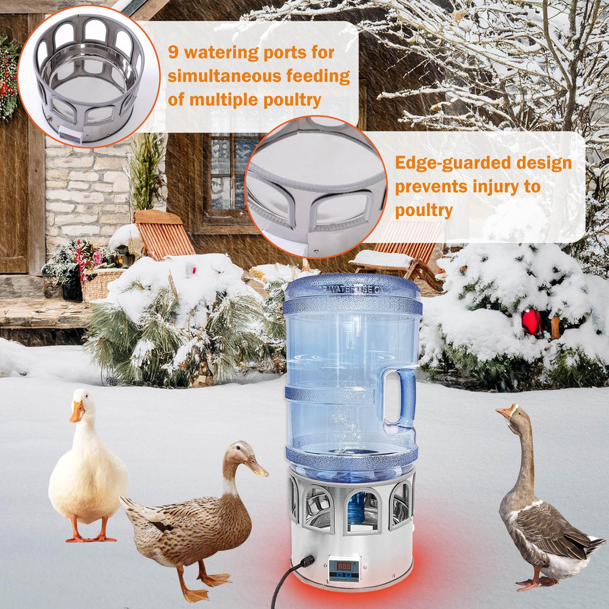 5 Gallon Heated Poultry Waterer I92122