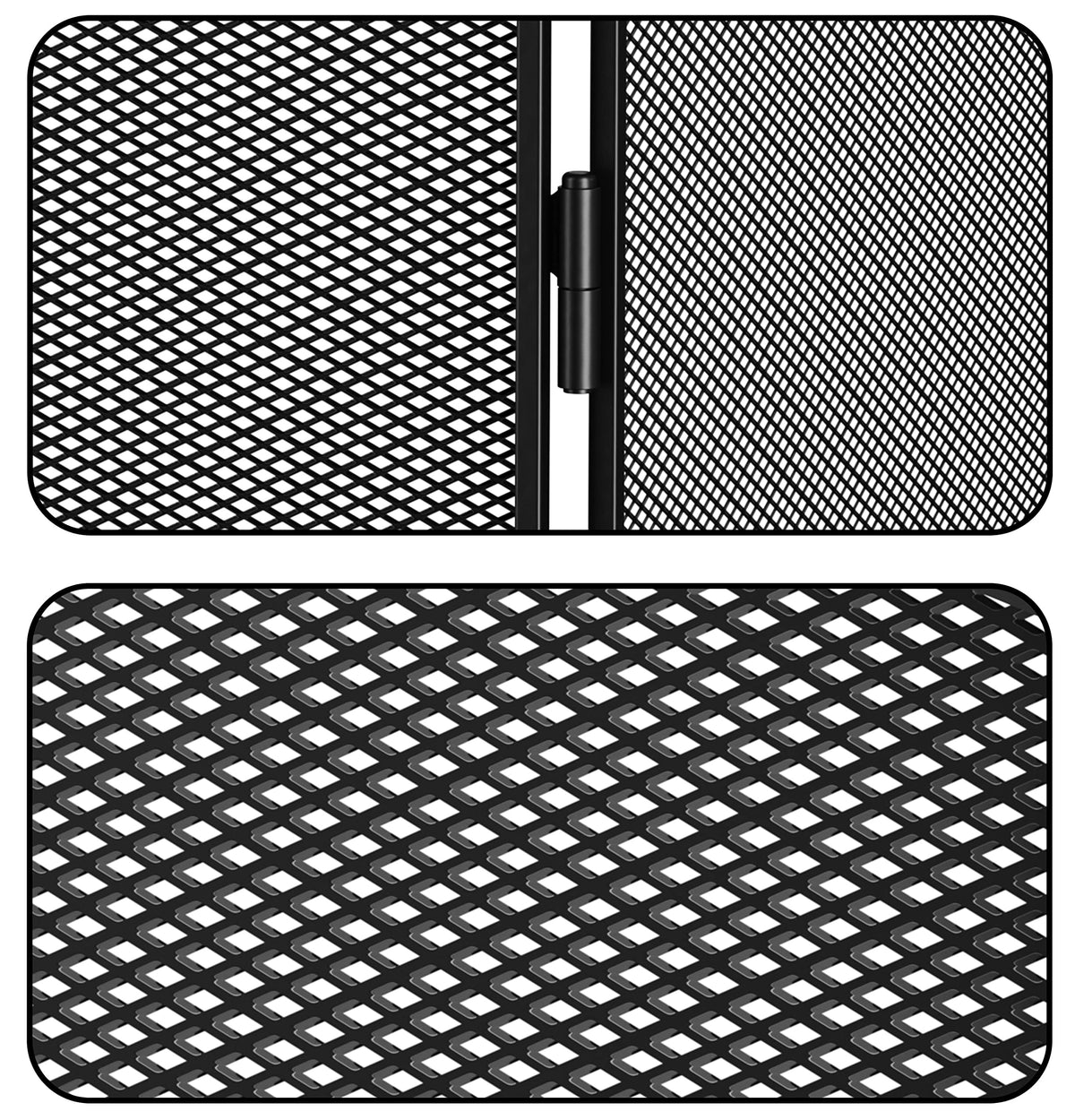 Iron 3-Panel Fireplace Screen Spark Guard C4125