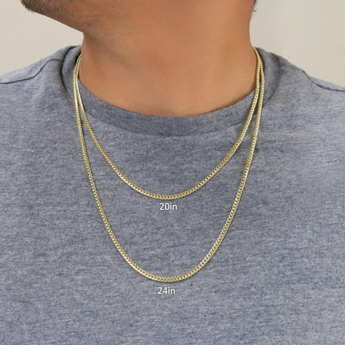 10k Yellow Gold Cuban Link Chain Necklace Y334