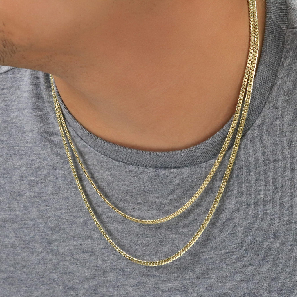 10k Yellow Gold Cuban Link Chain Necklace Y334