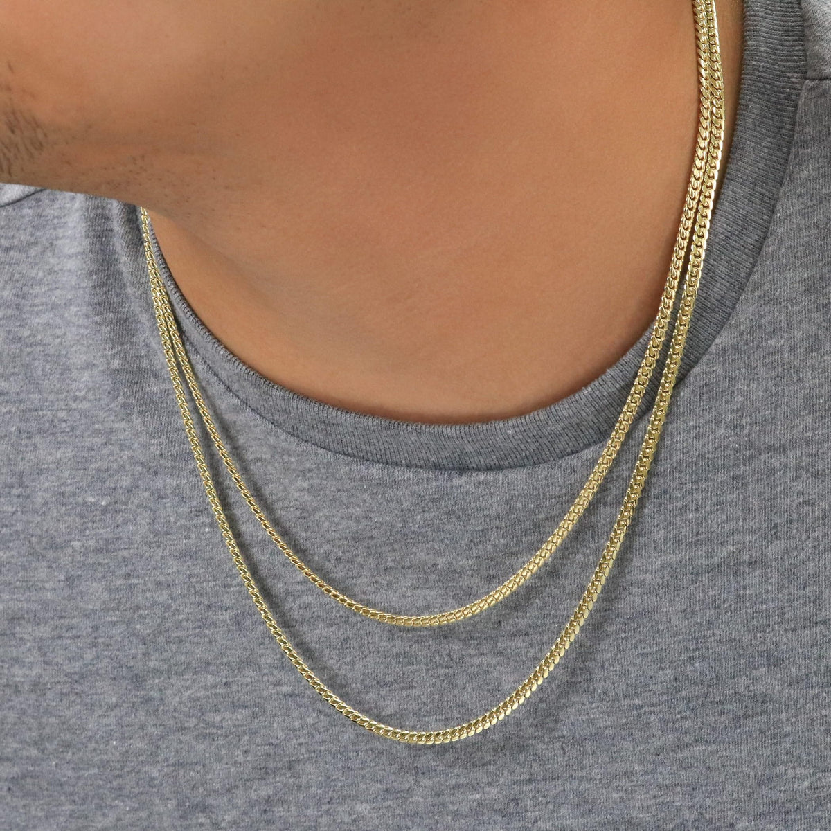 10k Yellow Gold Cuban Link Chain Necklace Y334